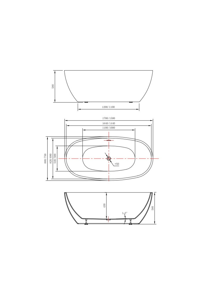 *NEW* Royal Signature Collection Lusso Series Oval Solid Surface Cast Stone Freestanding Bathtub