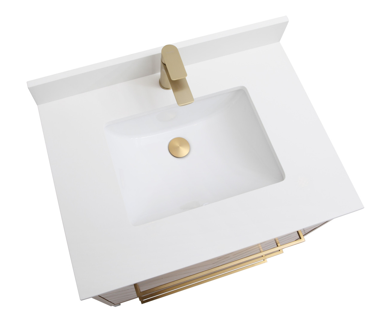 Royal COCO 30 inch Natural Wood Finish Bathroom Vanity with Gold Hardware