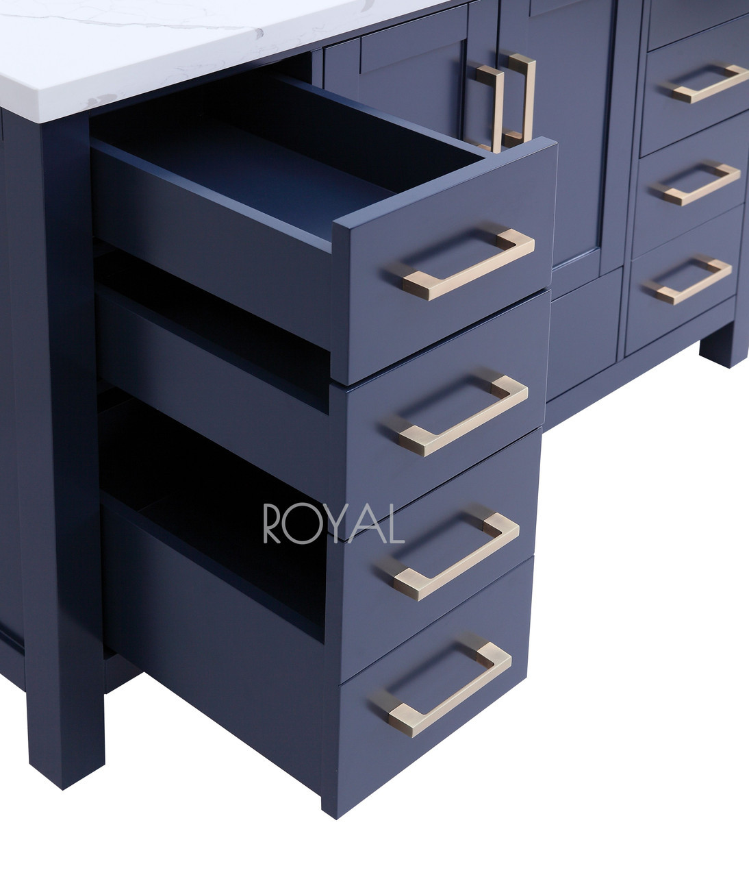 Royal Hollywood Collection 42 inch Navy Blue Center Sink Bathroom Vanity