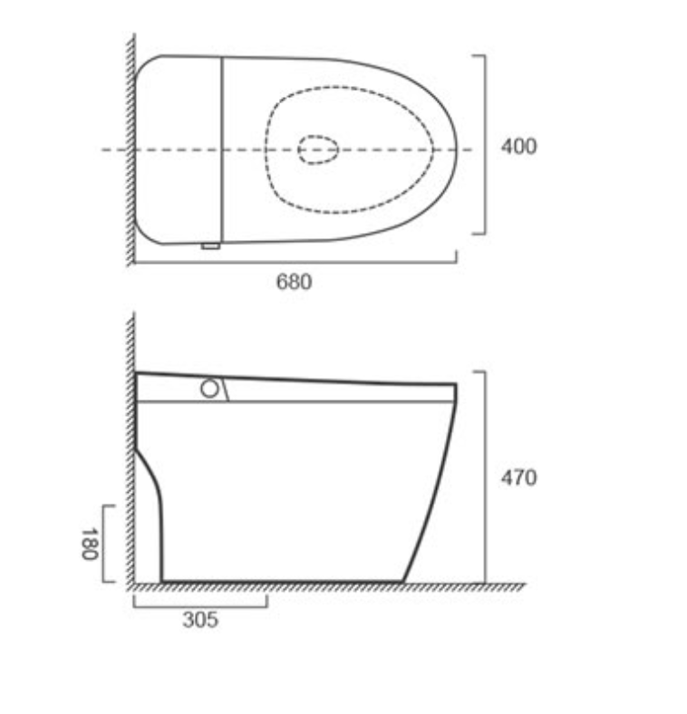 Crown OnePiece Elongated Smart 10 Floor Mounted Automatic Toilet Self