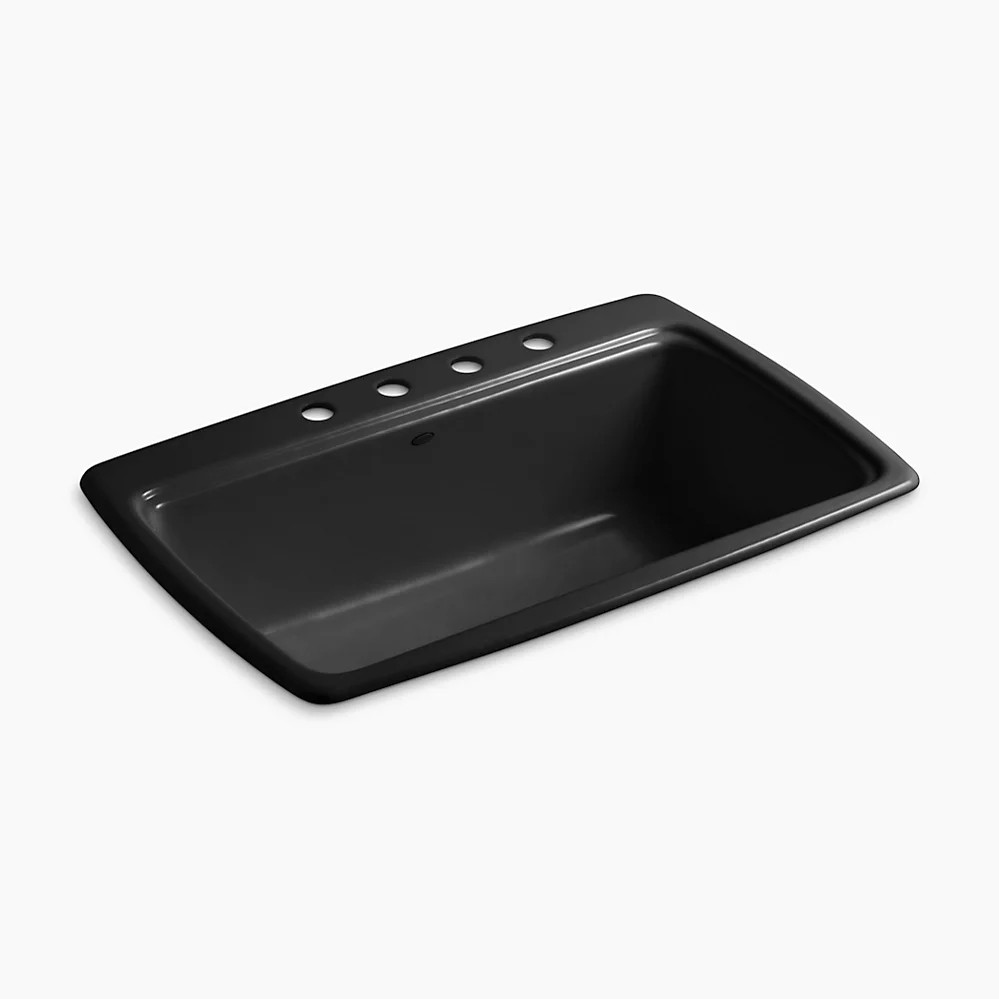 Kohler Cape Dory® 33" topmount singlebowl kitchen sink Black Black