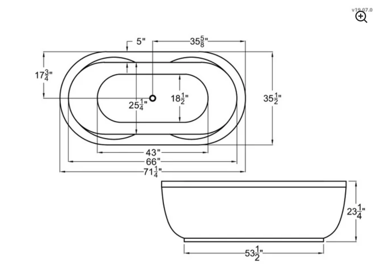Royal Utopia 71 in. Whirlpool and Air Bath Tub