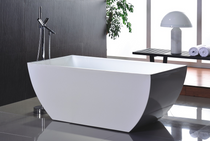 Royal Fiona 59 inch oval freestanding soaking bathtub with modern white finish