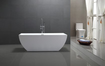 Royal Fiona series 67 inch large white freestanding soaking bathtub for luxury bathrooms
