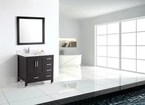 Royal Palmera 36 inch Espresso Bathroom Vanity Left Offset