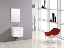 Zoom 24" White Wall Mount Bathroom Vanity