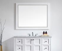 Royal series 36 inch white wooden framed bathroom mirror