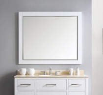 Royal series 40 inch white wooden framed bathroom mirror