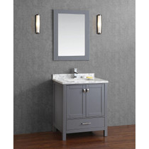 Keywest 30-inch modern gray bathroom vanity with sink and soft-close drawers