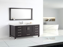 Royal Palmera 72 inch Espresso Single Sink Bathroom Vanity