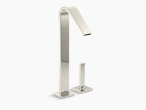 Kohler Loure® tall single-handle bathroom sink faucet with lever handle in Vibrant Polished Nickel