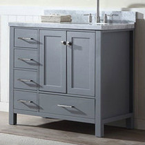 Royal Key West 40 inch Gray Offset Right Sink Bathroom Vanity