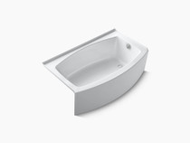 Kohler Expanse® 60" X 30" Curved Alcove Bath With Integral Flange And Right-Hand Drain