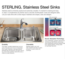 Sterling Carthage® Under-Mount Single-Bowl Kitchen Sink, 31-7/8" x 18-1/16" x 9-5/16"