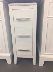 Royal Kennedy 12-Inch Side Linen Cabinet with Marble Top