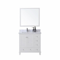 Royal Keyes 40" White Bathroom Vanity with Offset Right Sink