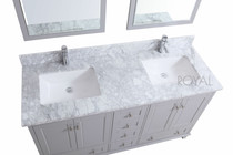 Royal Keyes 60 inch Gray Double Sink Bathroom Vanity