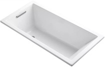 Kohler Underscore Collection 60" Drop In Deep Soaker Bath Tub with Slotted Overflow and Reversible Drain