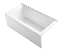 Kohler Underscore 60" Soaking Bathtub for Three Wall Alcove Installation with Right Drain and 68 Gallon Water Capacity