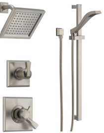 Delta Monitor  17 Series Dual Function Pressure Balanced Shower System with Integrated Volume Control, Shower Head, and Hand Shower - Includes Rough-In Valves