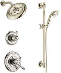 Delta Monitor 17 Series  Dual Function Pressure Balanced Shower System with Integrated Volume Control, Shower Head, and Hand Shower - Includes Rough-In Valves