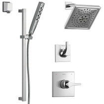 Delta Monitor 14 Series Single Function Pressure Balanced Shower System with Shower Head, and Hand Shower - Includes Rough-In Valves - Chrome