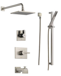 Delta Monitor 14 Series Pressure Balanced Tub and Shower System with Shower Head, Hand Shower, and Slide Bar - Includes Rough-In Valves