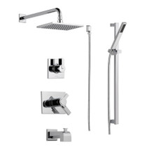 Delta TempAssure 17T Series Thermostatic Tub and Shower System with Volume Control, Shower Head, Hand Shower, and Slide Bar - Includes Rough-In Valves -Chrome
