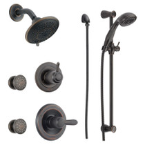 Delta Monitor 14 Series Single Function Pressure Balanced Shower System with Shower Head, 2 Body Sprays and Hand Shower - Includes Rough-In Valves - Venetian Bronze