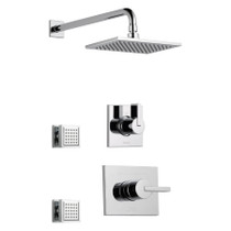 Delta Monitor 14 Series Single Function Pressure Balanced Shower System with Shower Head, and 2 Body Sprays - Includes Rough-In Valves - Chrome