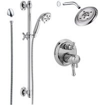 Delta Cassidy Pressure Balanced Shower System with Shower Head, Shower Arm, Hand Shower, Slide Bar, Hose, Valve Trim and MultiChoice Rough-In -  Chrome