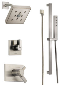 Delta TempAssure 17T Series Thermostatic Shower System with Integrated Volume Control, Shower Head, and Hand Shower - Includes Rough-In Valves - Vero