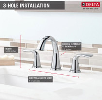 Delta Lahara Widespread Bathroom Faucet with Drain Assembly