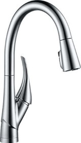 Delta Esque Pull-Down Spray Kitchen Faucet with On/Off Touch Activation, Magnetic Docking Spray Head and ShieldSpray - Includes Lifetime Warranty (5 Year on Electronic Parts)