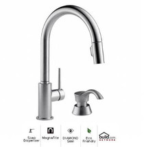 Delta Trinsic Pull-Down Kitchen Faucet with Magnetic Docking Spray Head and Soap/Lotion Dispenser - Includes Lifetime Warranty