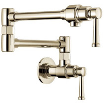 Brizo Artesso 4 GPM wall-mounted single hole kitchen pot filler faucet in polished finish