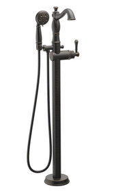 Delta Cassidy Floor Mounted Tub Filler with Personal Hand Shower Less Handle and Valve - Includes Lifetime Warranty