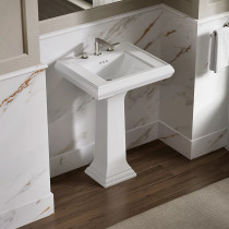 Kohler Memoirs® Classic 24-1/4" rectangular pedestal bathroom sink - White