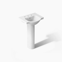 Kohler Veer® 21" rectangular pedestal bathroom sink - White