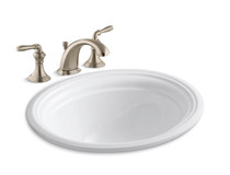 Kohler Devonshire 16-7/8" Undermount Bathroom Sink with Overflow and Devonshire Widespread Bathroom Faucet with Pop-Up Drain Assembly