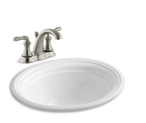 Kohler Devonshire 16-7/8" Undermount Bathroom Sink with Overflow and Devonshire Centerset Bathroom Faucet with Pop-Up Drain Assembly