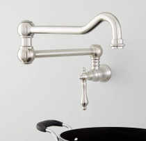 Signature Hardware Amberly 6 GPM Wall Mounted Single Handle Pot Filler Faucet with Brass Handle