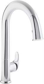 Kohler Sensate Touchless Pullout High Arch Kitchen Faucet with Grey Cap, Response and DockNetik Technologies