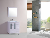 Royal Luxe 30" White Bathroom Vanity with Ceramic Top Sink