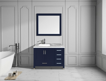 Royal Hollywood  44 inch Navy Off-set Left Bathroom Vanity