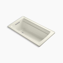 Kohler Archer® 60" x 32" drop-in bath with reversible drain in Biscuit