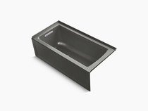 Kohler Archer® 60" x 30" alcove bath with integral apron, integral flange and left-hand drain in Thunder Grey