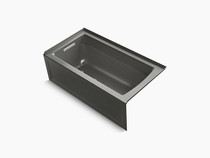 Kohler Archer® 60" x 32" alcove bath with integral apron, integral flange and left-hand drain in Thunder Grey