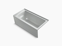 Kohler Archer® 60" x 30" alcove bath with integral apron, integral flange and right-hand drain in Ice Grey
