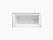 Kohler Archer® 66" x 32" three-side integral flange bath with right-hand drain in White